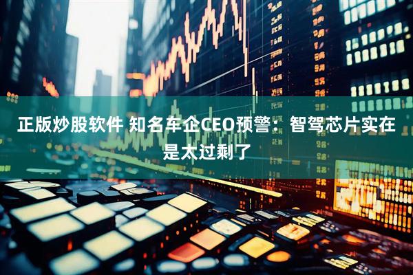 正版炒股软件 知名车企CEO预警：智驾芯片实在是太过剩了